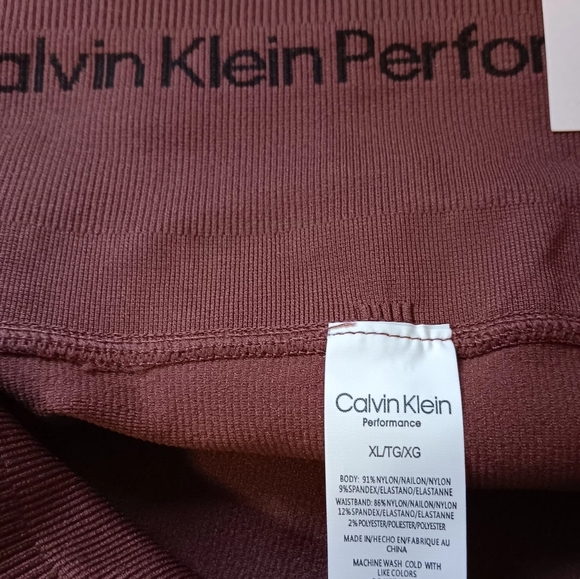 Calvin Klein Women's Performance leggings, brown, ribbed,stretch, Compression. - Picture 16 of 16